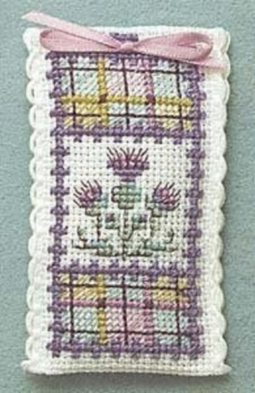 Textile Heritage Lavender Sachet Counted Cross Stitch Kit - Tartan Thistles